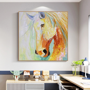 Özelleştirilmiş toptan atlar karikatür akrilik tuval el yapımı hayvan duvar sanatı su geçirmez oturma odası ev otel dekor - Product Image 3