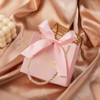 Kleine Geschenktüten Dankeschön-Geschenktüten mit Schleifenband Rosa Muster Papier-Geschenktüten im Großpack für Hochzeiten