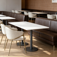 Ensemble de table et de chaises de salle à manger en métal doré moderne pour restaurants privés