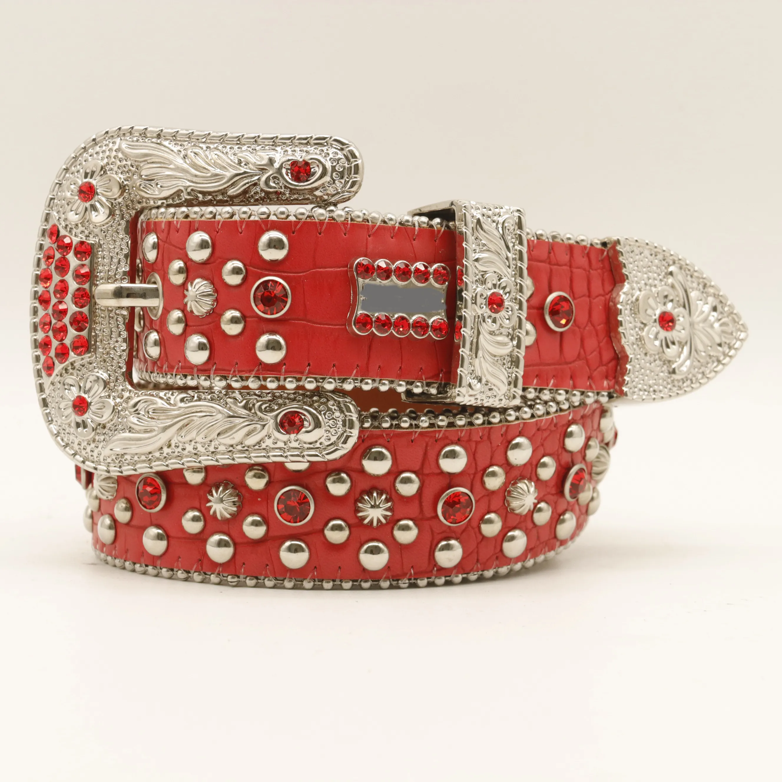NEW designer red dna diamond belts leather rhinestone ladies belts