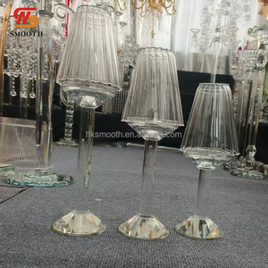 SMOOTH Factory Wholesale <b>Cheap</b> 3 Pcs Set Clear <b>Crystal</b> Shade Candle Holder for Wedding Centerpieces - Product Image 2