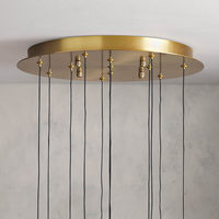 Lustre rond de 17 pouces à 12 lumières pour escalier, design goutte de pluie, pour villa, hôtel, projet, appartement duplex, grand lustre