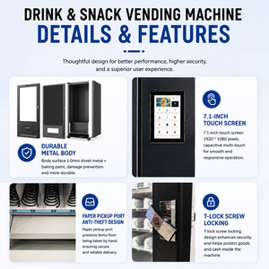 Máquinas Expendedoras de Bebidas con Pantalla Táctil de 7.1 Pulgadas, Servicio Autoservicio las 24 Horas, Kiosco Inteligente con Wifi, Máquinas Expendedoras Combinadas de Snacks y Bebidas - Product Image 5