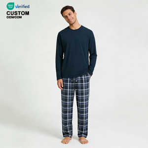 <span class=keywords><strong>Pigiama</strong></span> da <span class=keywords><strong>Uomo</strong></span> Beefey, Set Due Pezzi Casual Classico, Maniche Lunghe e Pantaloni, Abbigliamento da Notte per Casa, Comodo Loungewear <span class=keywords><strong>Invernale</strong></span> in Modal - Product Image 1