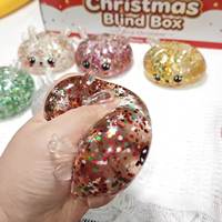 Jouet Squishy Renne Lumineux de Noël, Balle Anti-Stress en PU à Remontée Lente, Scintillante et Luminescente à l'Impact, pour Soulagement du Stress, Unisexe