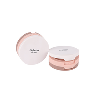 Offre Spéciale – Boîtier Compact Double Couche en Plastique Rond Personnalisable pour Poudre de Teint et Fard à Joues – Petit Format Portable et Adorable