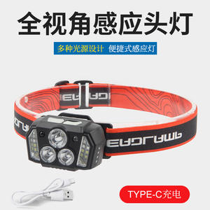 Linterna frontal LED Jwplam de 4,5 cm, recargable, con sensor de movimiento de alto brillo para ciclismo, correr, pescar - Product Image 5