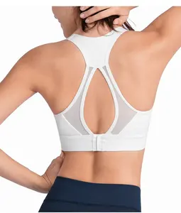 Nylon Spandex Sports Bra Quick Dry Fitness Gym Yoga Wear Running Sports Bra High Impact Support Vest Shockproof Sports Bras