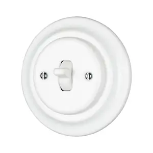 Popular European Flush Mounted 1 Gang 1 Way Porcelain Vintage Toggle Switch with Ceramic Handle Type 4 for Home