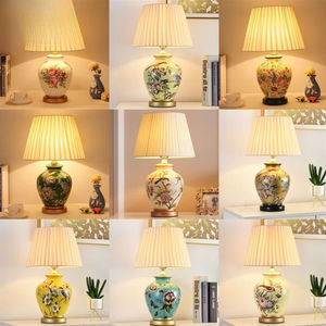 跨境畅销品：客厅床头灯，美式复古，新中式，暖光，带遥控 - Product Image 1