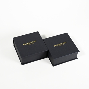 PackSecret - Cajas de Regalo Magnéticas de Papel Negro con Diseño Nuevo para Collares y Pendientes, con Logotipo Personalizado - Product Image 3
