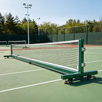 Red de Pickleball Portátil de 22 Pies con Estructura Plegable con Ruedas, Especificaciones Oficiales para Torneos, Impermeable, Resistente, de Tubo Galvanizado
