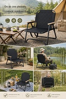 Chaise pliante portable en acier au carbone, chaise de camping rembourrée en tissu Oxford pour la plage, la pêche, le pique-nique, la terrasse, le glamping en plein air