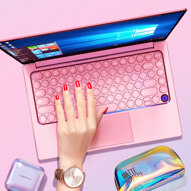 Pink Intel 3867U 14 Inch Metal Laptop With Ips Screen and Backlit Keyboard