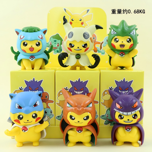 Scatola Misteriosa Anime Trendy con Personaggi Cartoon Carini Poke Mon Pika Charmander Gengar, Action Figure in PVC, Decorazioni per Auto e Torte, Regali - Product Image 1