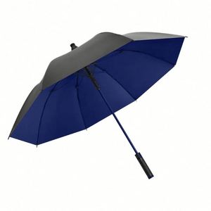 Paraguas de Golf de Fibra Completa Práctico en Oferta, Mango Largo, Goma Negra, Protección Solar, Doble Varilla Recta, Paraguas Promocional - Product Image 1