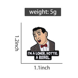 Pin de esmalte inspirado en Peewee Herman, broche de cita de <span class=keywords><strong>película</strong></span> divertida, insignia de solapa, mochila, regalo de joyería para fanáticos de la comedia - Product Image 6