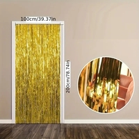 3.2x6.6ft Latar Belakang Pesta Pernikahan Tirai Foil Rumbai Dekorasi Foto Bachelorette Tirai Dinding Ulang Tahun Baby Shower