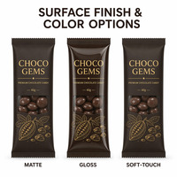 Sachets d'emballage alimentaire en plastique Mylar à fenêtre, plats, individuels, pour bonbons au chocolat, dragées et cadeaux