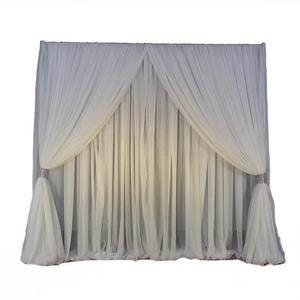 HL Brand Polyester Chiffon Simple <b>Party</b> Wedding Table <b>Backdrop</b> Panel Curtain Design Decoration - Product Image 5