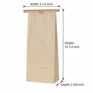 Sacs d'emballage en papier kraft marron à fond plat pour thé, noix, fruits et café – Vente en gros directe usine - Product Image 2