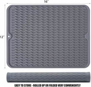 Vente directe d'usine - Tapis de séchage de vaisselle en silicone résistant à la chaleur - Tapis antidérapant pour comptoir de cuisine - Product Image 2