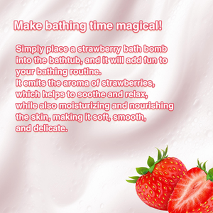 Coffret cadeau de bombes de bain à la fraise faites à la main, marque privée, bain moussant, huile essentielle végétalienne, parfum, <span class=keywords><strong>bombe</strong></span> de bain spa - Product Image 6
