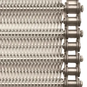 Bandes transporteuses à treillis métallique en acier inoxydable Bandes transporteuses tissées en spirale équilibrées