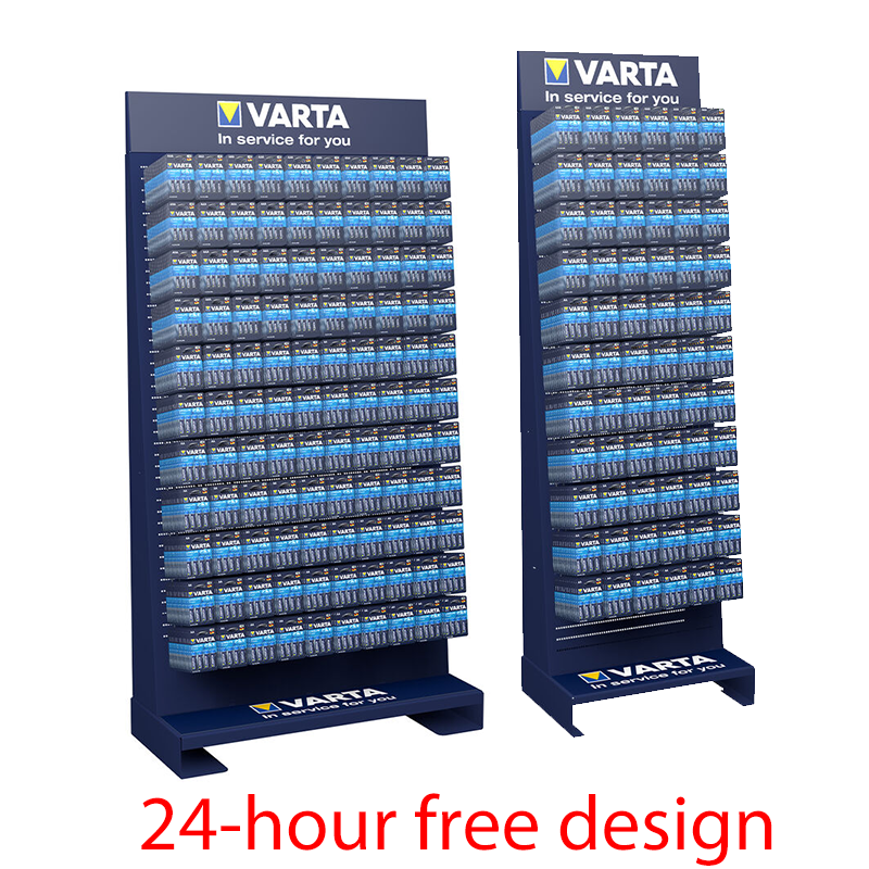 Apache POP Customized PVC Plastic Battery Display Rack PVC Hook Display Shelves for Supermarkets — view 6