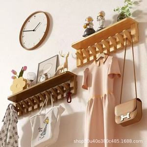 Wooden Piano Key Coat Hook Wall Mounted Self Adhesive Entryway <b>Storage</b> Rack For Keys <b>Clothes</b> Decorative Organizer - Product Image 4