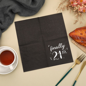 Gold-stamped premium digital napkins, perfect <b>for</b> <b>birthday</b> parties, <b>decorative</b> square paper, high-end hotel disposable napkins. - Product Image 2