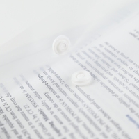 Carpeta de Archivo Transparente Blanca de PP Ecológica con Cierre de Botón a Presión, Protección Impermeable para Documentos, Opciones de Impresión UV, A4/Personalizada