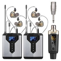 Système de monitoring intra-auriculaire sans fil UHF XLR en plastique avec émetteur-récepteur de poche pour chant, diffusion en direct et répétitions de groupe