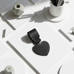 Herzförmige Gepäckanhänger, Foto-/Logo-Anpassung möglich, schlichtes PU-Leder-Accessoire für Geschäfts- und Werbegeschenke - Product Image 2