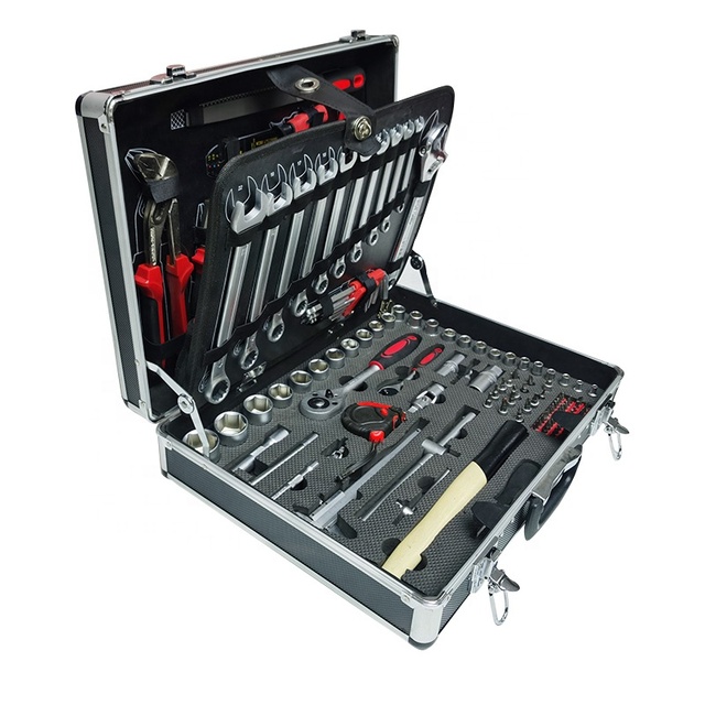 RT TOOL 161pcs Aluminium & CR-V Mechanic Equipment Customizable 161PCS Automobile Hardware Tools Socket Set Hand-Power Source