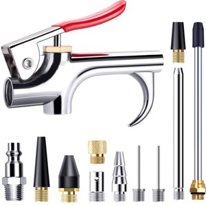 Zinc Alloy Blow Gun 6 Mm 1 4 Inch Air Compressor Nozzle Set With Copper Needle And Rubber Adapter 7 Piece Set Pneumatic Tool - Product Image 3