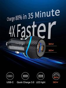 Universal 60W New Car Phone Charger PD30W Super Fast Charging USB30W Dual Port Output for Fast Charging at the Same Time - Product Image 3