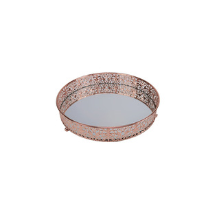 Rose Gold Jewelry Storage Tray 298x60mm Iron Patterned Display Tray for Cosmetic Jewelry Organization - Product Image 4