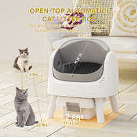 PetPivot AS11 Toilette pour animaux autonettoyante avec plusieurs capteurs infrarouges, Plug & Play, bac à litière automatique pour chat à ouverture supérieure