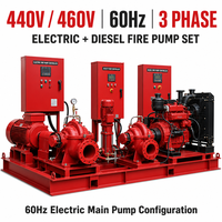 Set Pompa Kebakaran Diesel Listrik 3 Fasa 440V 460V 60Hz dengan Pompa Jockey dan Pengontrol