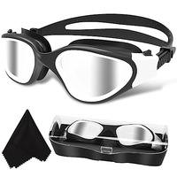 Nouvelles lunettes de natation pour adultes à monture large, verres PC électroplaqués haute définition, protection UV, silicone