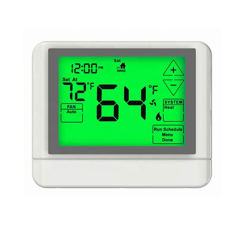 24V Layar Sentuh LCD Putih Universal, Termostat Pendingin Udara Pintar Dapat Diprogram untuk AC