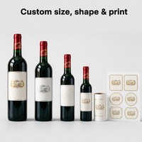 Maßgefertigte Weinflaschenetiketten Geprägte Luxus Wasserfeste Klebeetiketten Gold Heißprägung für Rotwein