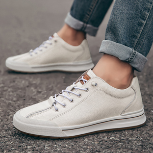 Nuevos Zapatos de Cuero Genuino para Hombre de Primavera, Mocasines Casuales Transpirables Blancos con Suela de Goma y Control de Red para Conducir, Combinables con Todo - Product Image 4
