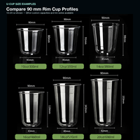 Gobelets en PET en forme de U de 12 oz et 16 oz avec couvercles à bec verseur pour latte glacé, emballage de café personnalisé imprimé