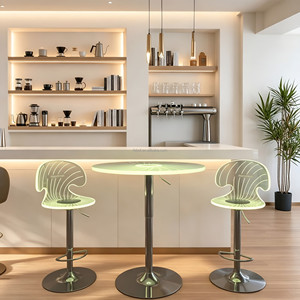Table de <span class=keywords><strong>bar</strong></span> lumineuse à LED vertes en forme de vague, tabouret de <span class=keywords><strong>bar</strong></span> en acrylique lumineux, pour projets d'aménagement de bars à vin en extérieur sur toits - Product Image 6