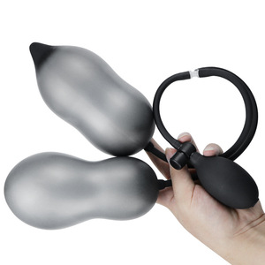 Silicone Double Inflatable <strong>Anal</strong> Plug Dildo Air-<strong>filled</strong> Pump Sex Toys for Couple - Product Image 5