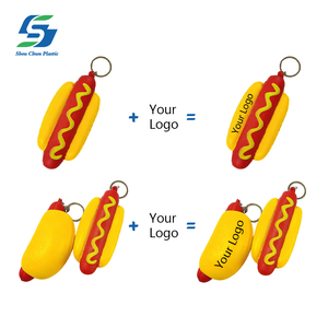 Toptan özel Hot <span class=keywords><strong>Dog</strong></span> anahtarlık PU köpük Squishy oyuncak yavaş yükselen stres giderici anahtarlık baskılı Logo promosyon hediye - Product Image 3