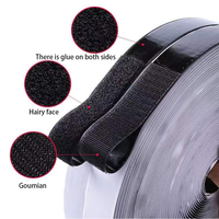 Rouleau de fixation à crochet et boucle en nylon noir robuste ruban adhésif auto-collant pour cadres photo de fixation de fenêtre