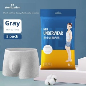 Caleçons boxers jetables en coton pour hommes, taille basse, emballés individuellement, XL, respirants, pour le voyage, vente en gros - Product Image 1